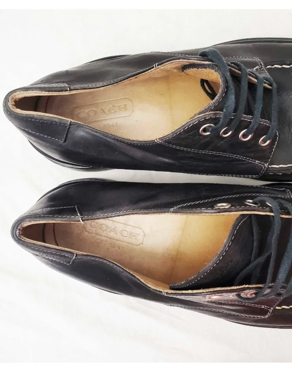 Coach Men's Grady Black Leather Square Toe Oxford Casual Dress Shoes 10 D